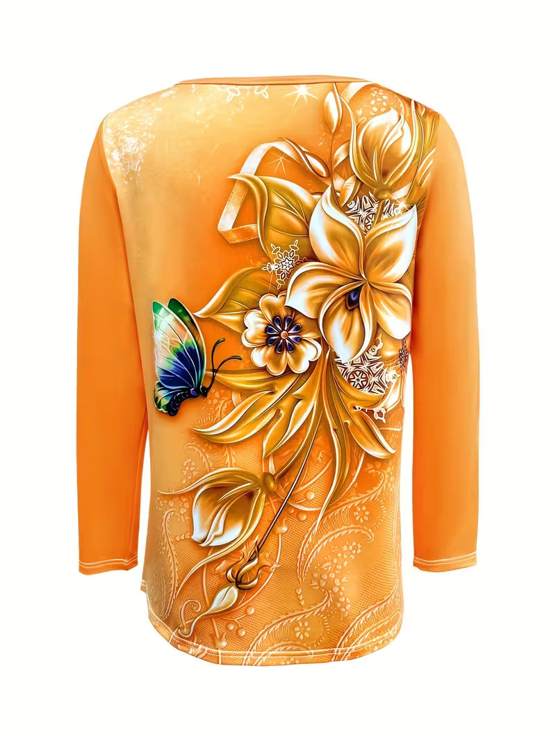 Ljiljana - Divatos Virágmintás Felső