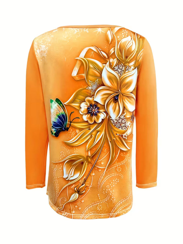 Ljiljana - Divatos Virágmintás Felső