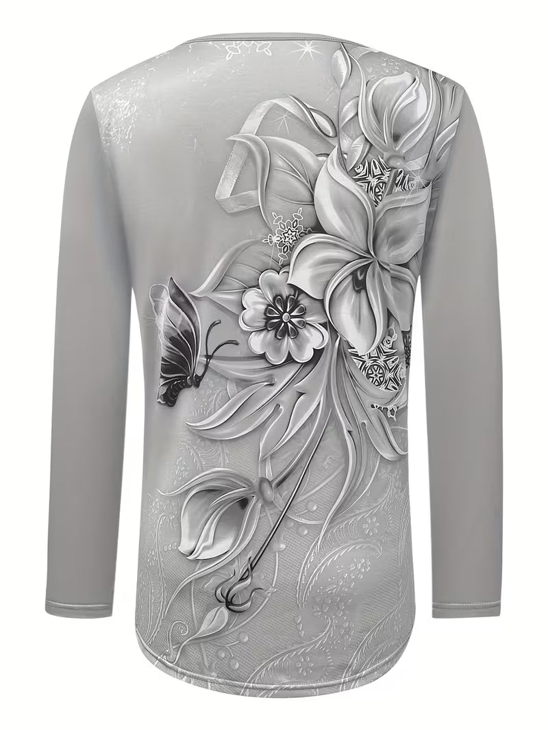 Ljiljana - Divatos Virágmintás Felső