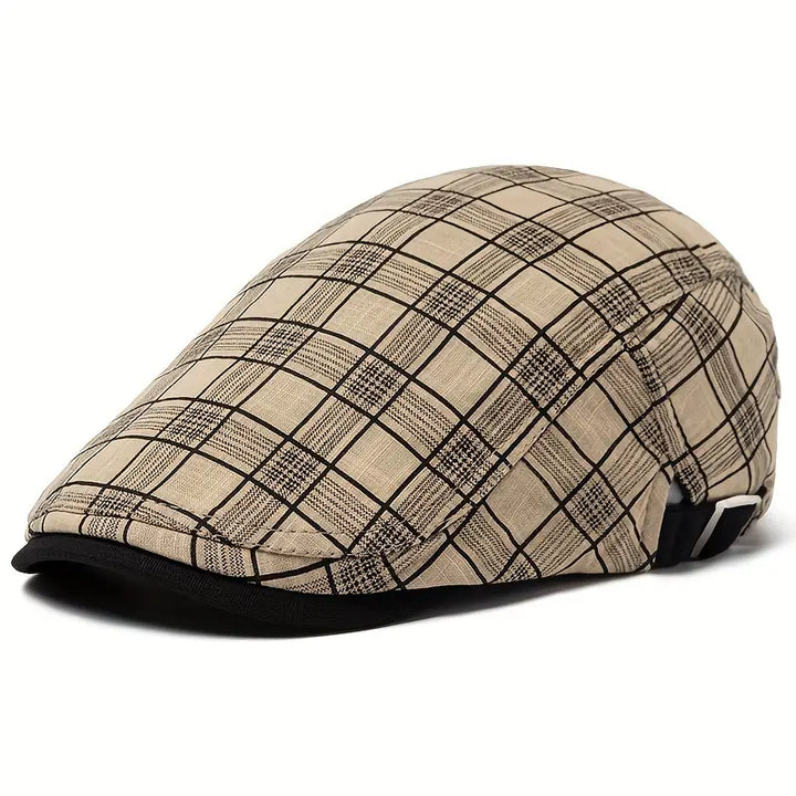Zared - Állítható Vintage Kockás Beret Sapka