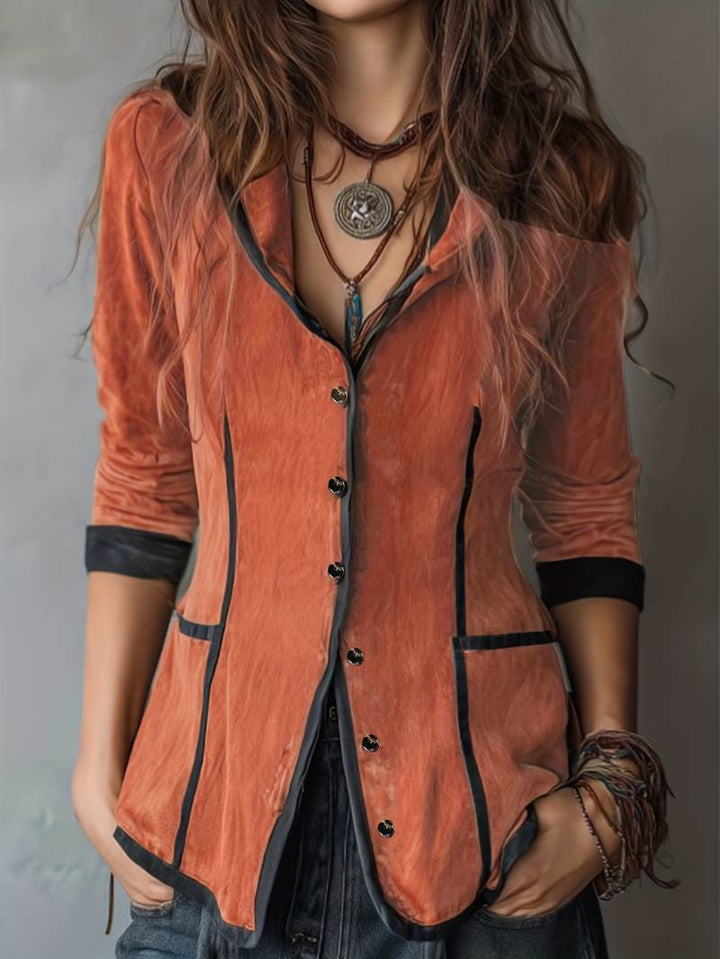 Yaara - Vintage Kapucnis Kabát Hosszú Ujjú