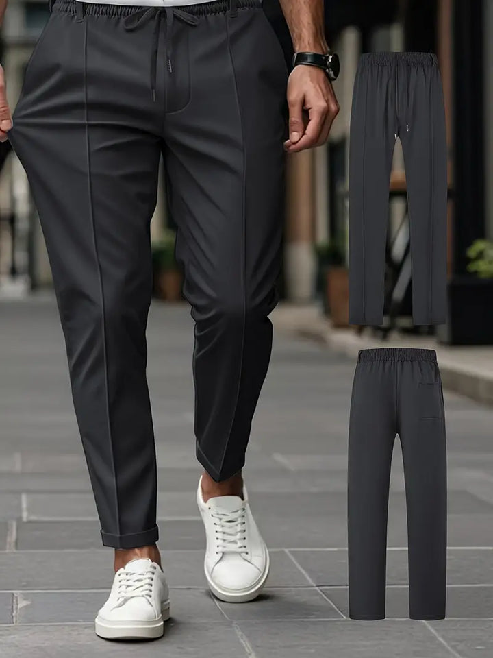 Crawford - Alkalmi Karcsúsított Nadrág Rugalmas Derékrésszel