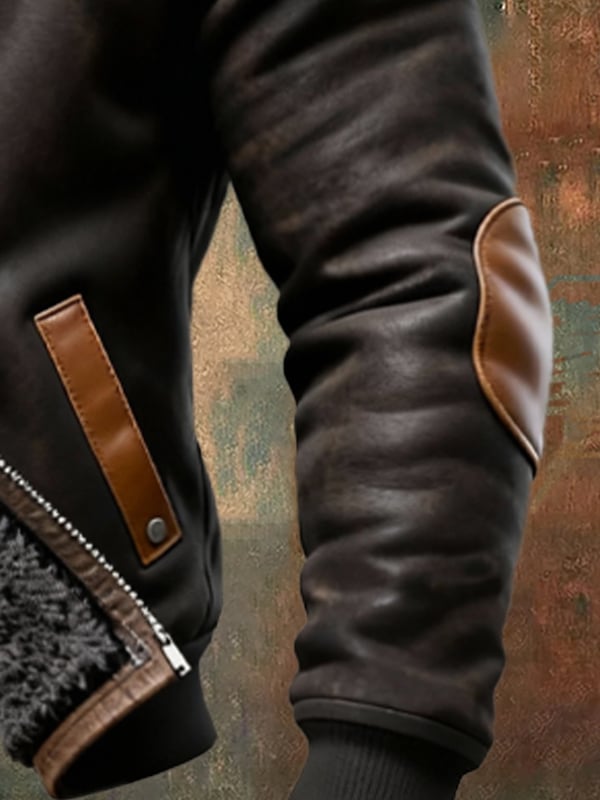 Pessina - Elegáns Bőr Kapucnis Kabát Hosszú Ujjú