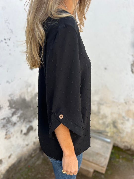 Lyutsiya - Kerek Nyakú Hímzett Nagy Mandzsettás Alkalmi Ing