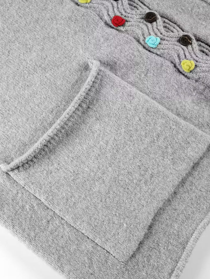 Kynza - Oversize Kardigán Színes Gombokkal Elöl