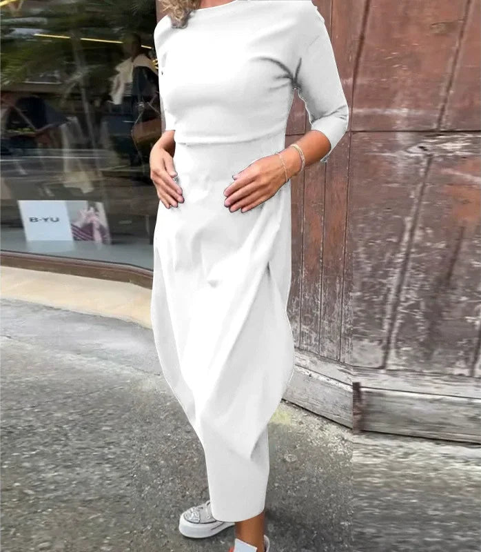 Vionel – Hosszú Ujjú Zsebes Poliészter Ruha