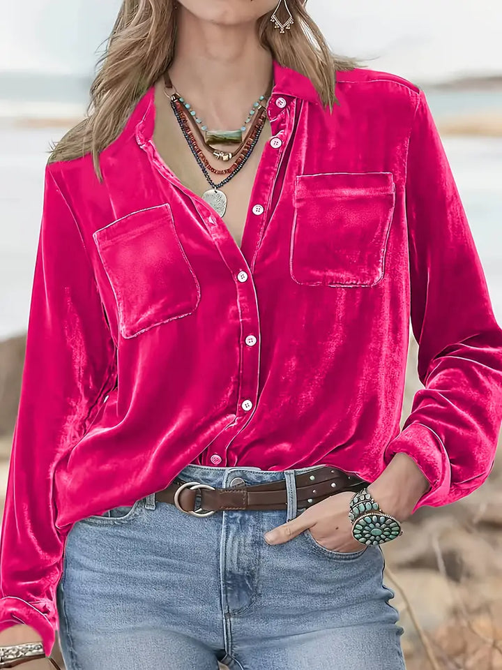 Geanie - Hosszú Ujjú Ing Elülső Zsebekkel