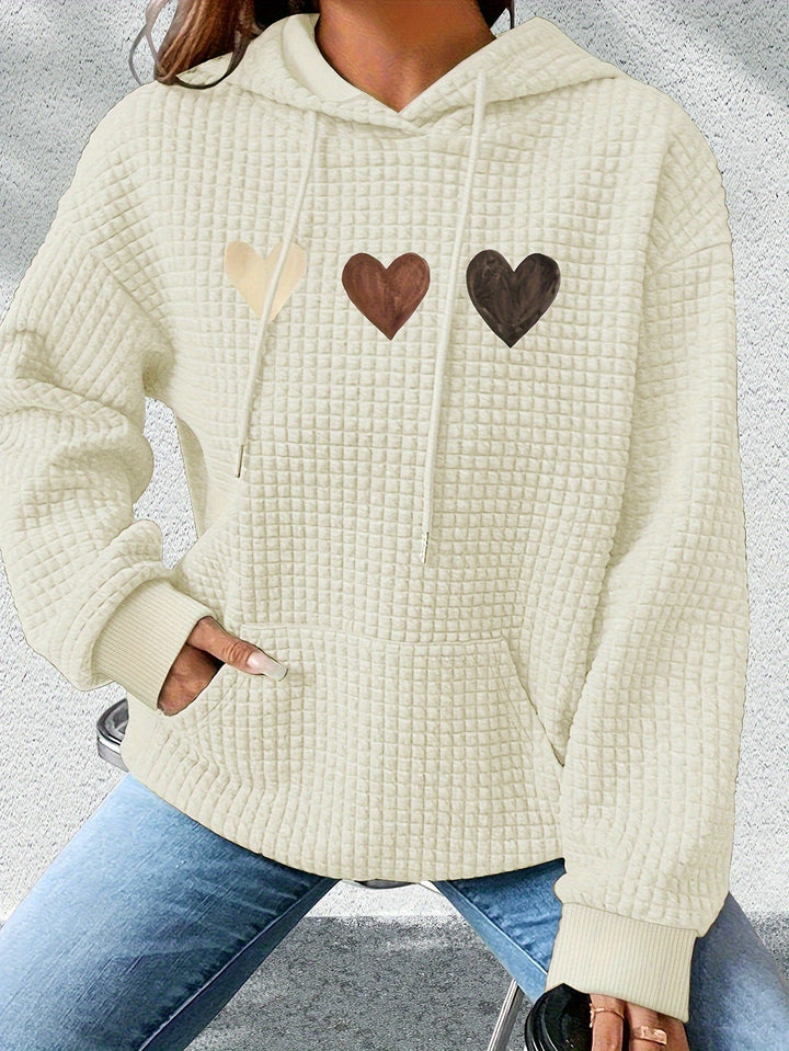 Urmela – Alkalmi Poliészter Kapucnis Pulóver Zsebekkel