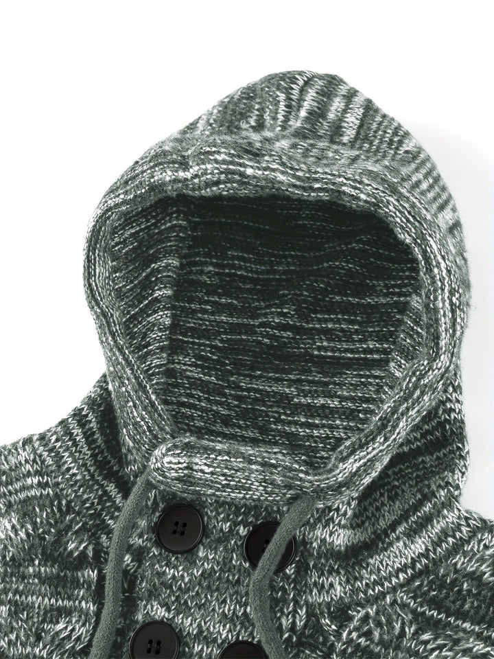 Damiaan – Alkalmi Hosszú Ujjú Kötött Kapucnis Pulóver