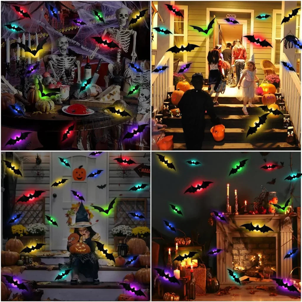 GlowWing - Világító 3D Denevérek Halloween Faldekorációs Matricák