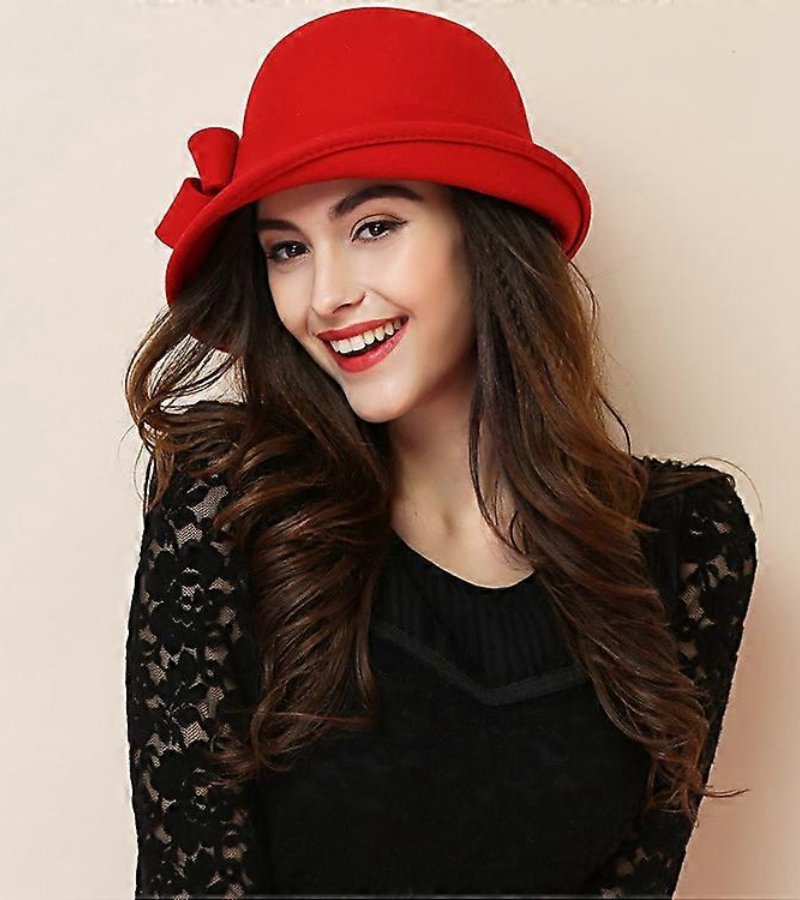 Klaver - Vintage Filc Kalap Oldalsó Masnival