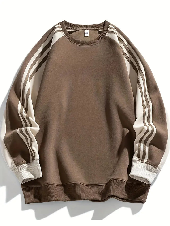 Maddox - Csíkos Ujjas, Kerek Nyakú Pulóver