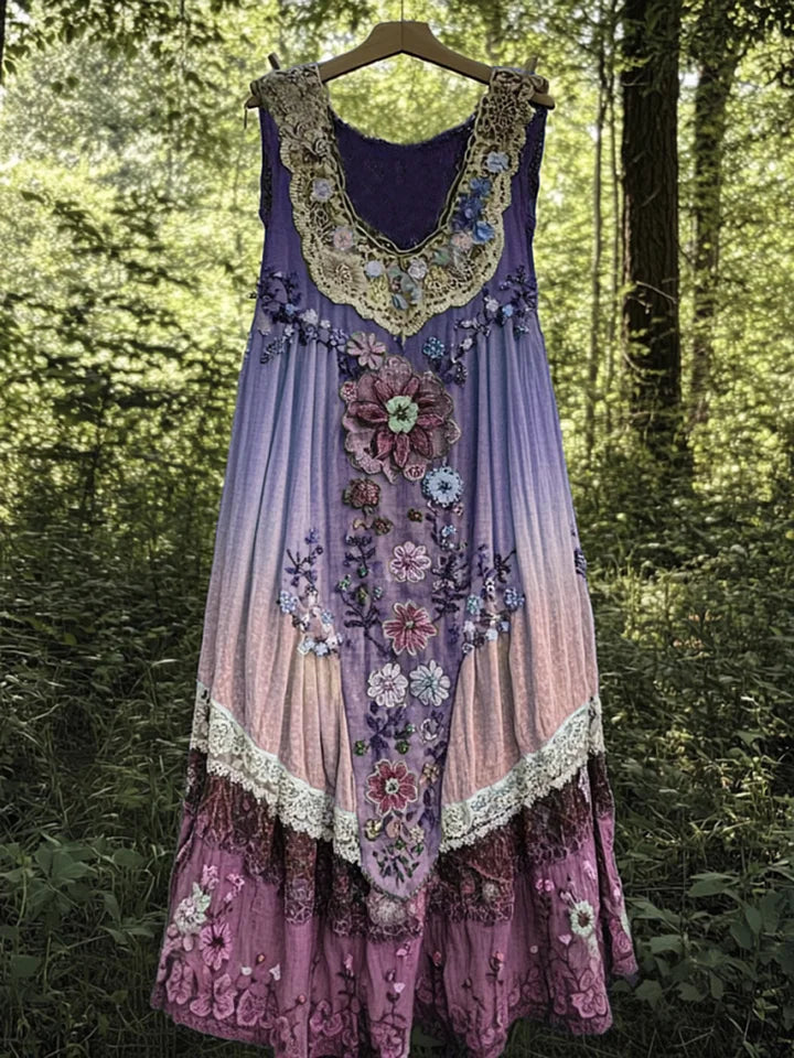 Evabella - Patchwork Művészet Lenvászon tankruha