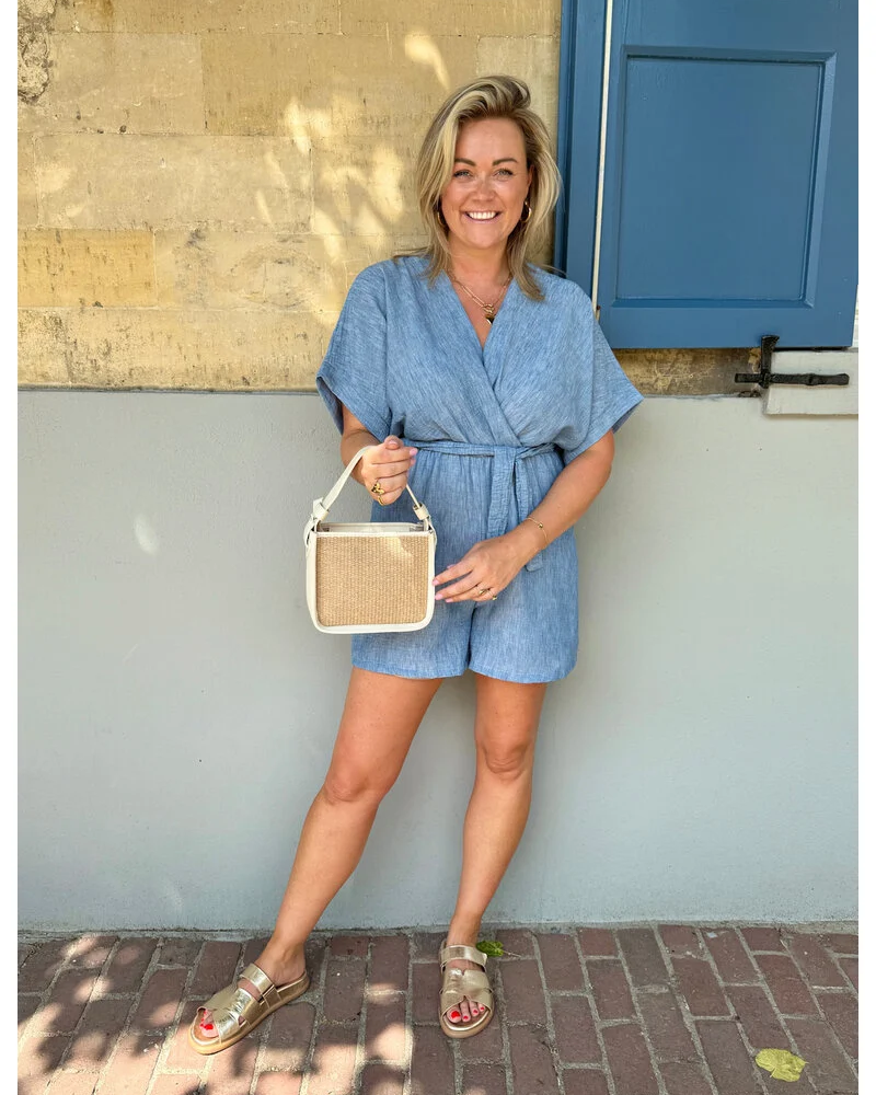 Lerusik - Rövid Ujjú Lenvászon Játékruha