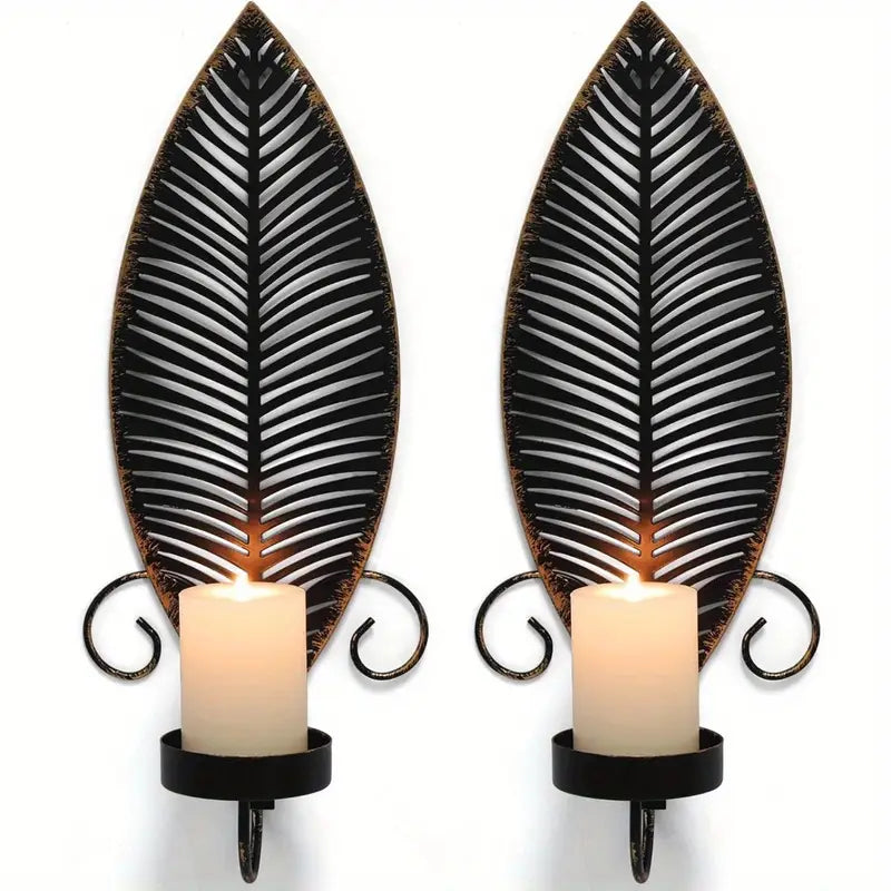 FoliGlow - Levél Mintás Gyertyatartó Szett