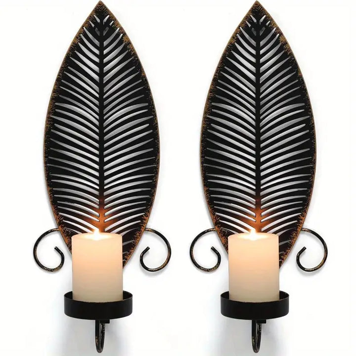 FoliGlow - Levél Mintás Gyertyatartó Szett