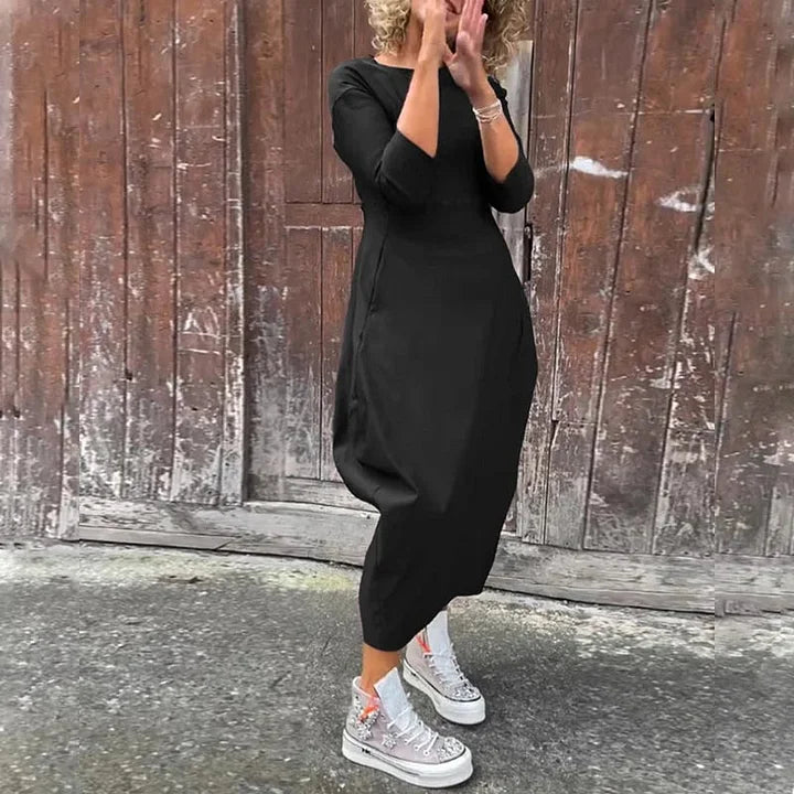 Vionel – Hosszú Ujjú Zsebes Poliészter Ruha