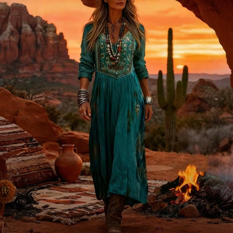 Georgina - Vintage Virágos Ruha