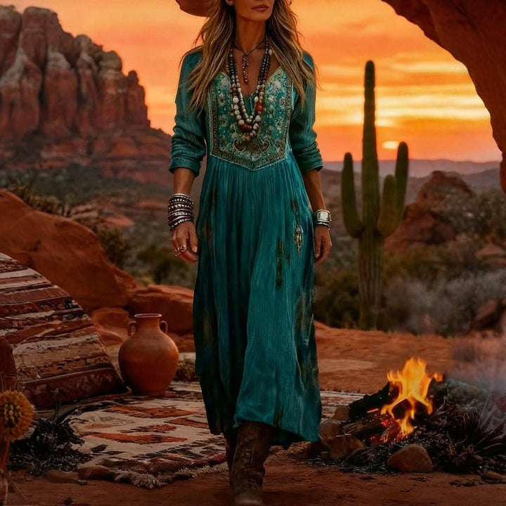 Georgina - Vintage Virágos Ruha