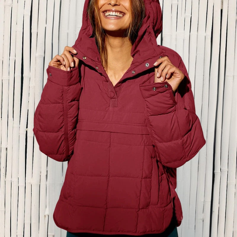 Merve - Elegáns Hosszú Ujjú Pufferkabát