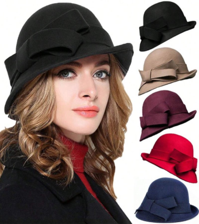 Klaver - Vintage Filc Kalap Oldalsó Masnival