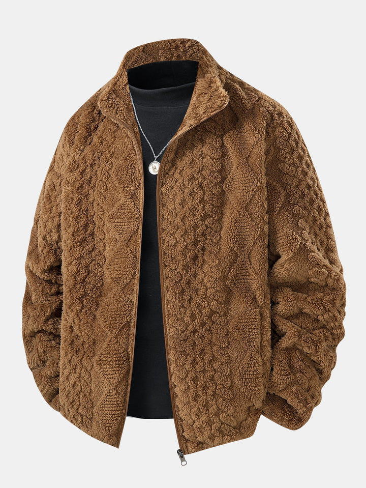 Elwood - Geometrikus Jacquard Teddy Kabát