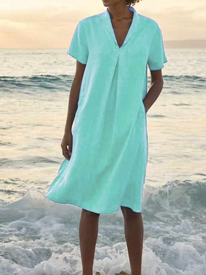 Laurie - Rövid Ujjú Ruha Zsebekkel