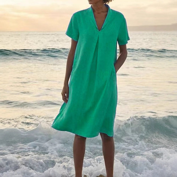 Laurie - Rövid Ujjú Ruha Zsebekkel