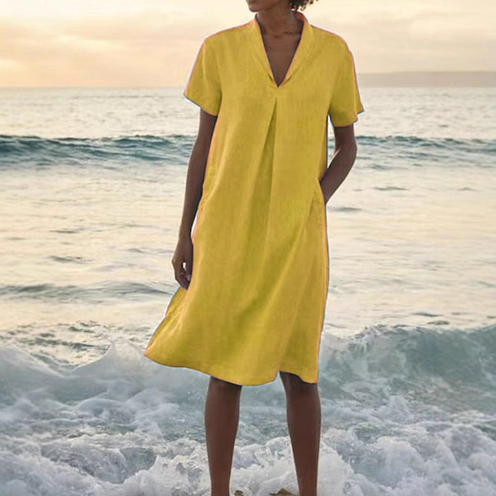 Laurie - Rövid Ujjú Ruha Zsebekkel