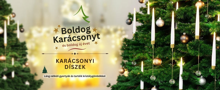TreeLume - Karácsonyfa LED Gyertyák Kristálygömbös Akasztóval