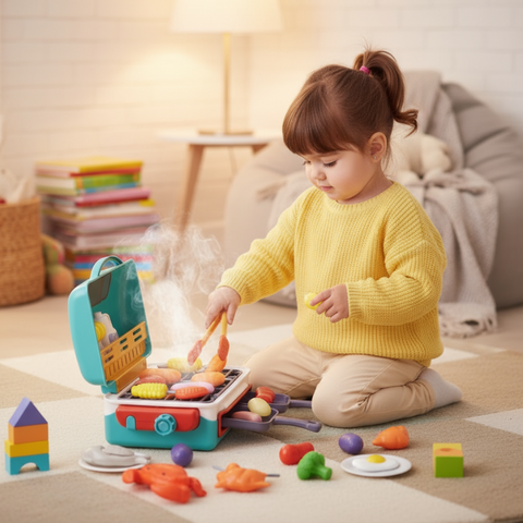 GrillMagic - Forró BBQ Játékkészlet Színt Váltó Etelekkel