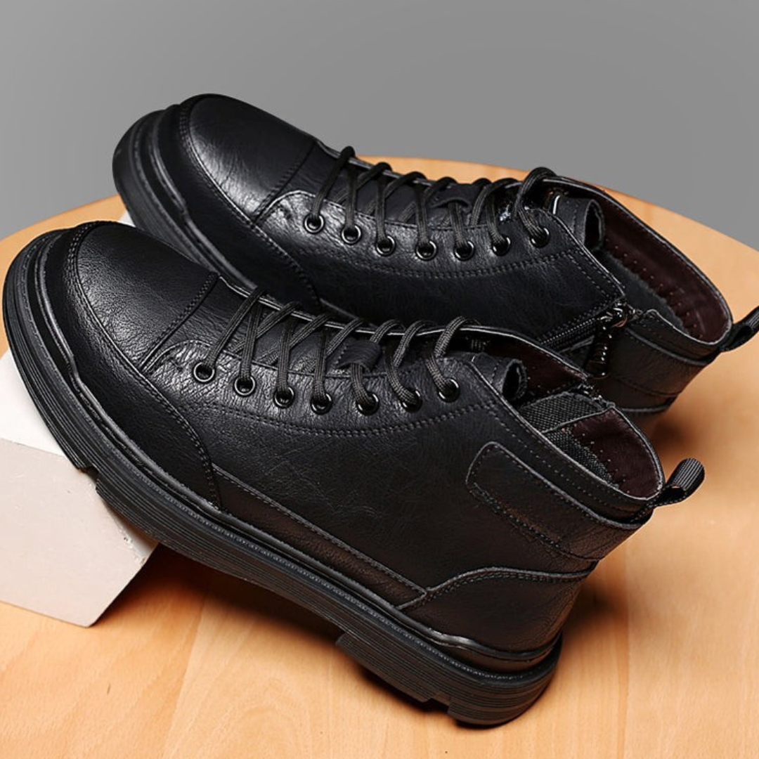 Patterson - Fűzős Bőr Bokacsizma