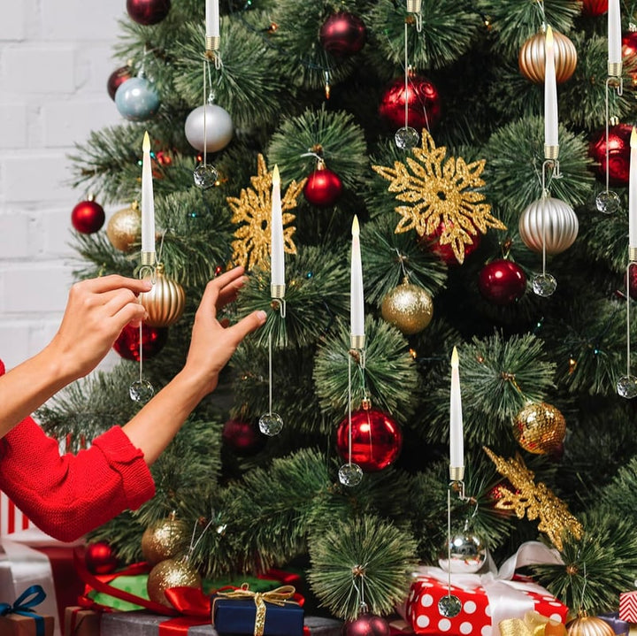 TreeLume - Karácsonyfa LED Gyertyák Kristálygömbös Akasztóval