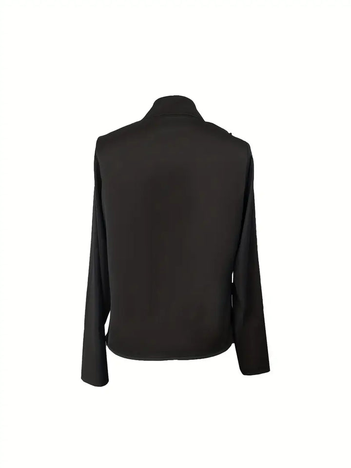 Nalora - Selyem V-Nyakú Blúz Ráncolt Részletekkel