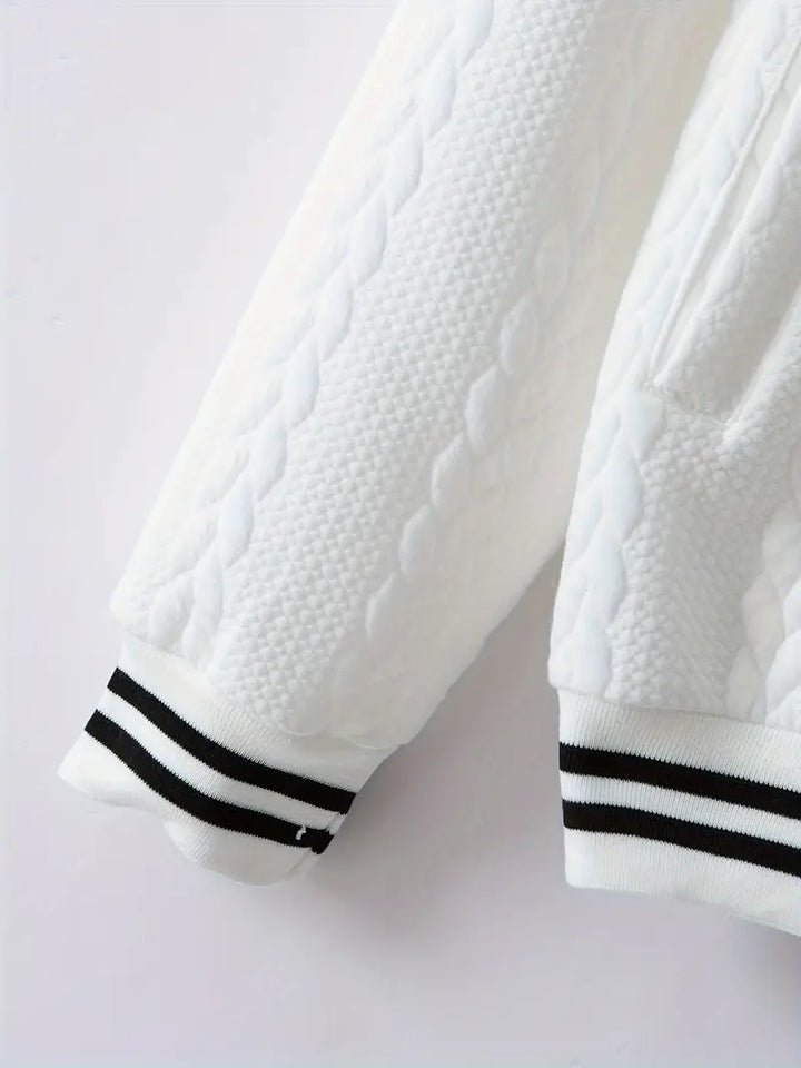 Felips - Csíkos Dekorációjú Jacquard Baseball Dzseki