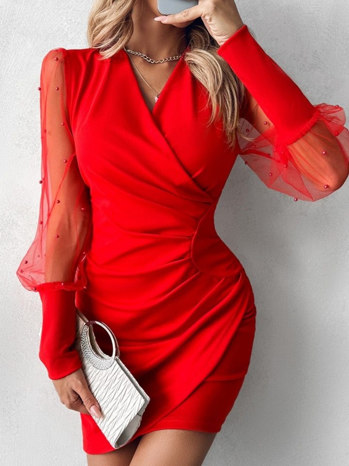 Yamato - Gyöngyös Redős Ruha Tüll Ujjakkal