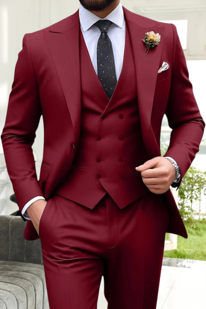 Gremist - Csúcsos Gallér Karcsú Szabás 3 Részes öltönyök