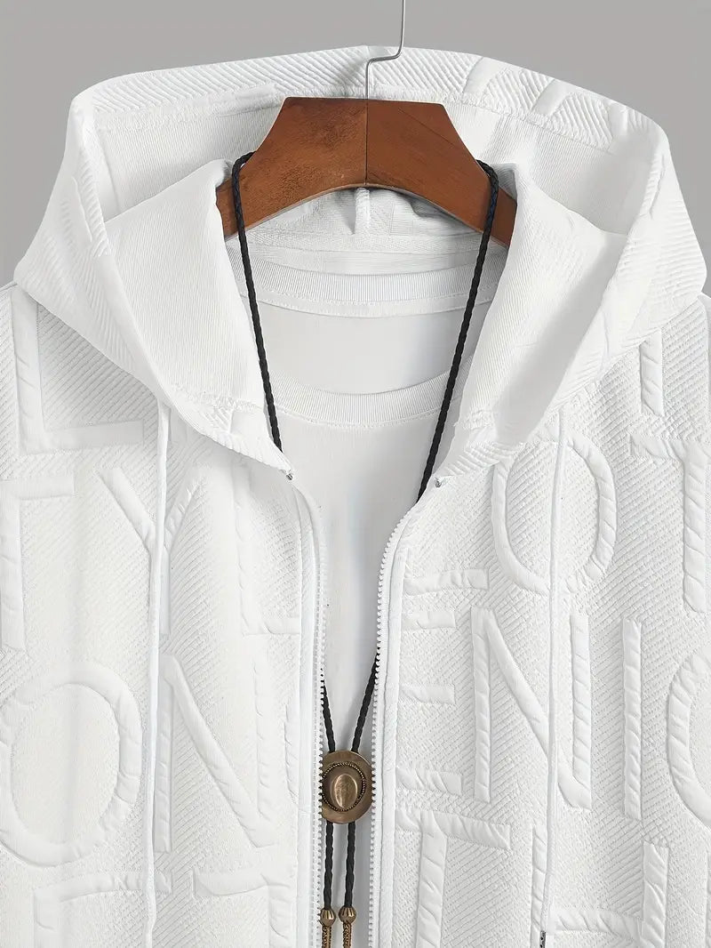 Henryk - Elegáns Rövid Ujjú Kapucnis Cipzáras Pulóver