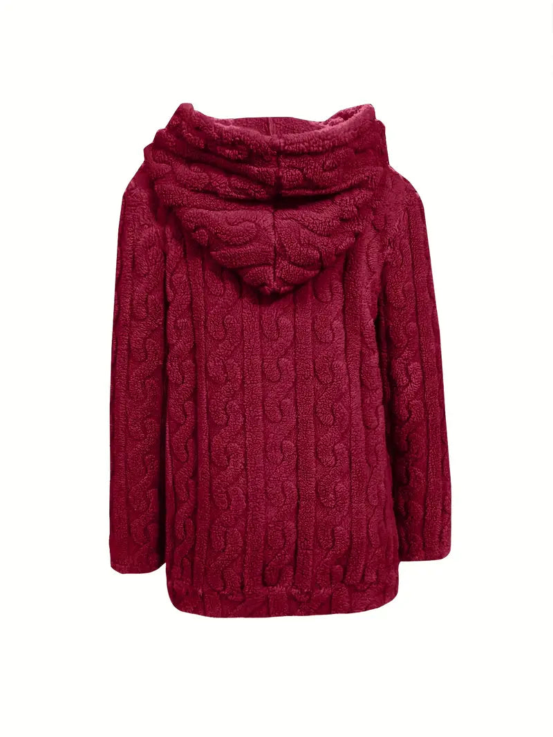 Ganka - Hosszú Ujjú Kapucnis Cipzár Pulóver