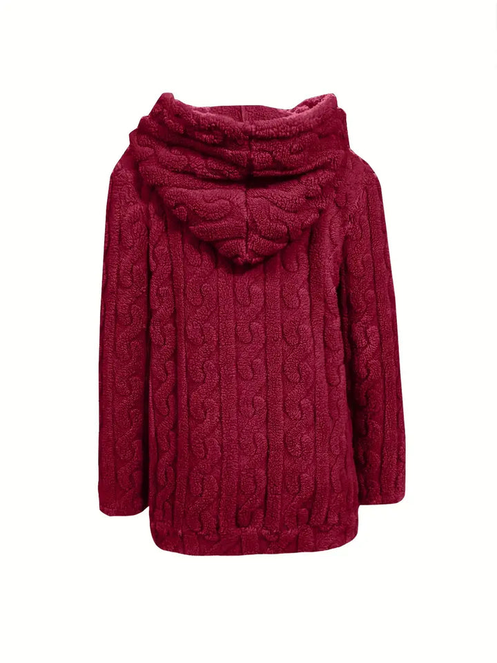 Ganka - Hosszú Ujjú Kapucnis Cipzár Pulóver