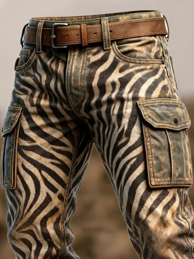 Duckett – Vintage Zebramintás Többzsebű Nadrág