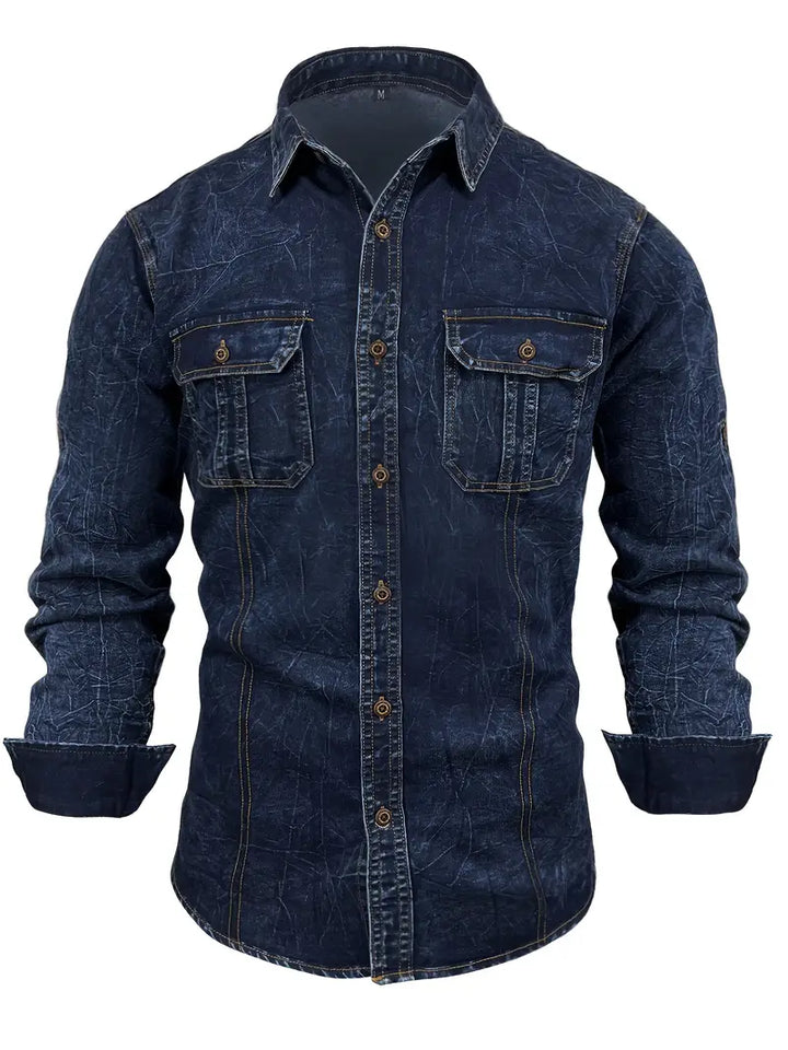 Angelo - Denim Ing Elülső Gombos Zsebekkel