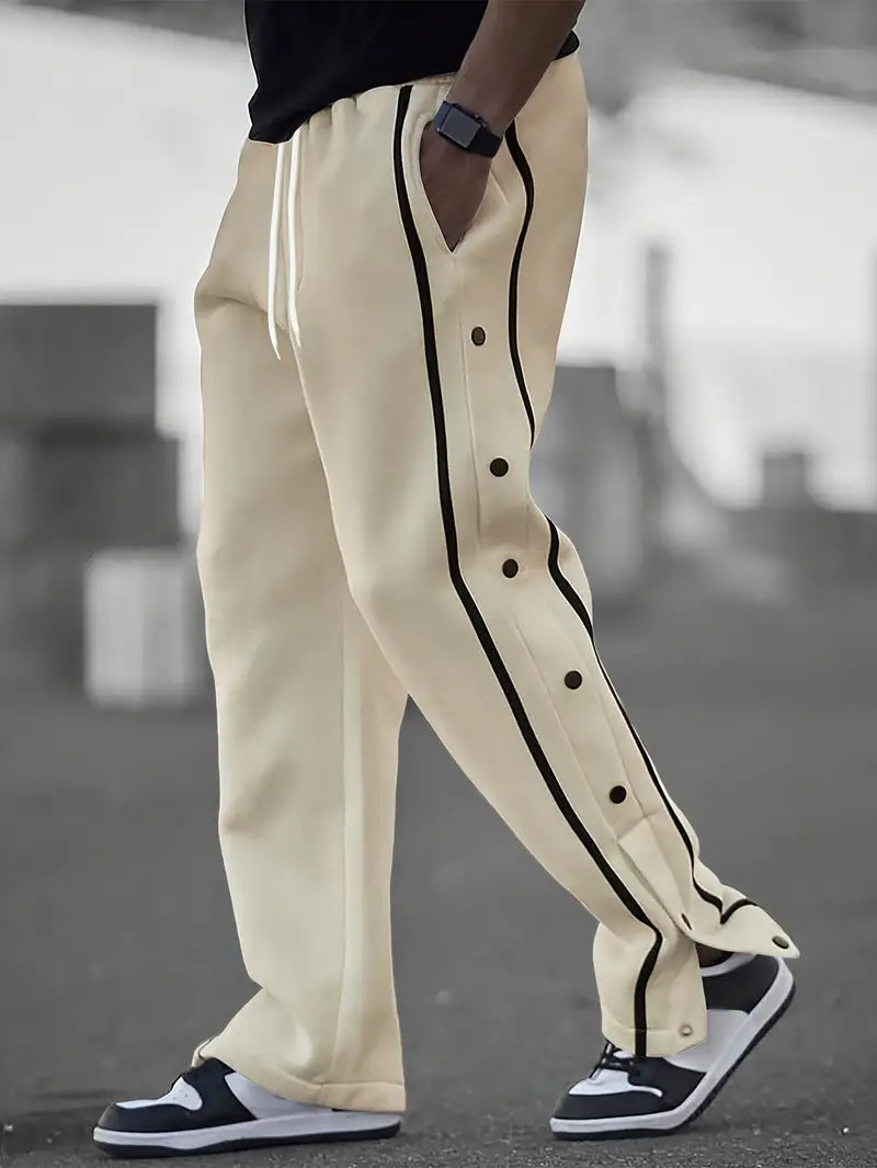 Mendis – Alkalmi Sportos Egyenes Szárú Nadrág Patentos Gombbal