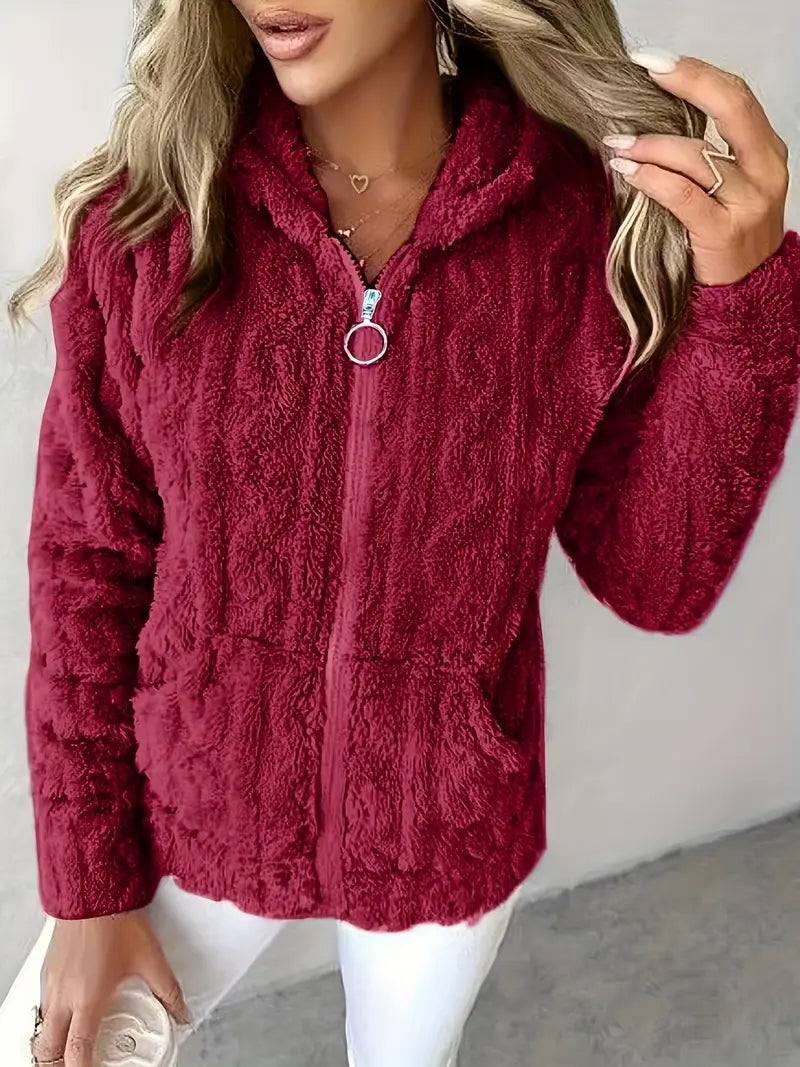 Ganka - Hosszú Ujjú Kapucnis Cipzár Pulóver