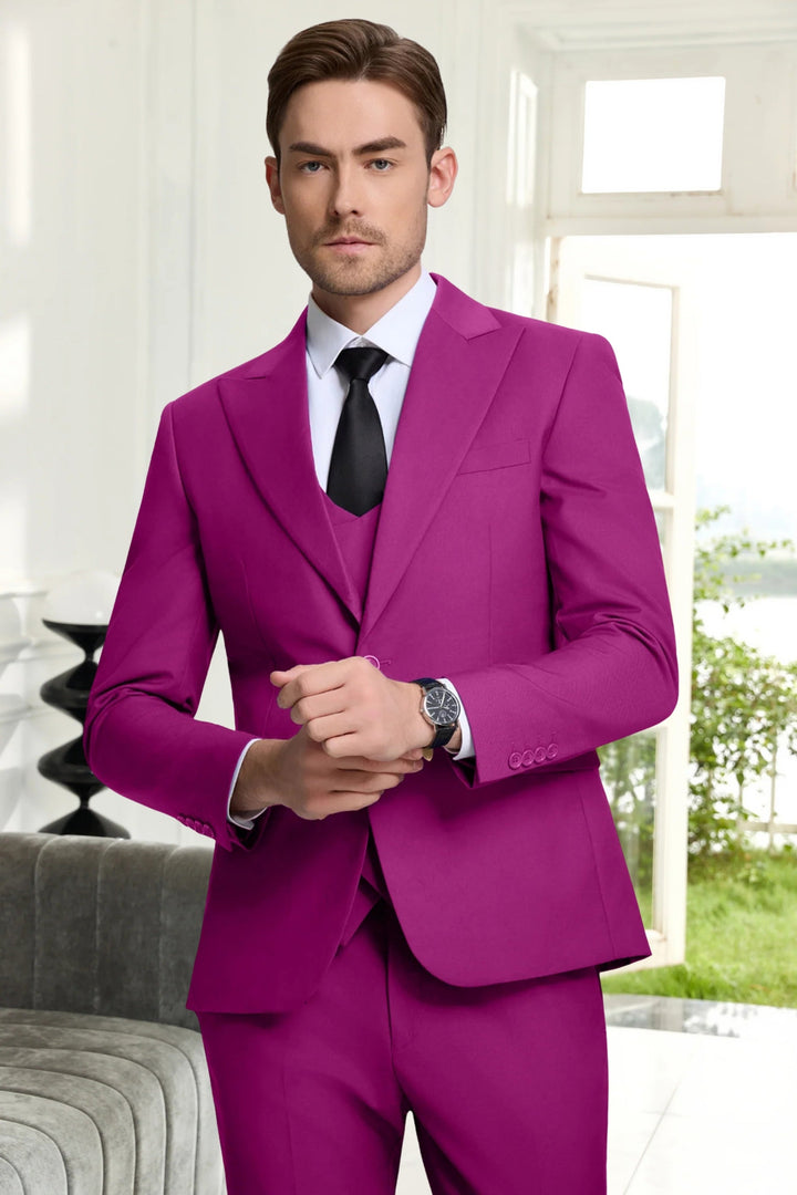 Gremist - Csúcsos Gallér Karcsú Szabás 3 Részes öltönyök