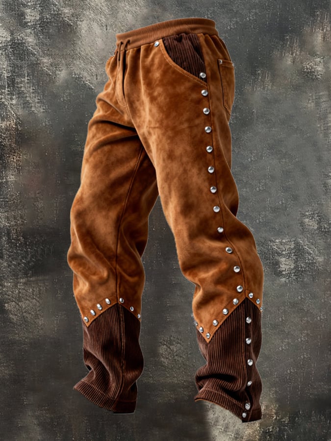 Overton – Vintage Kültéri Kaland Kordbársony Varrású Rojtos Nadrág