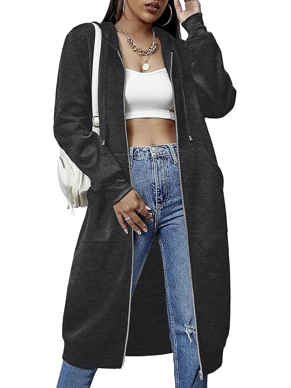 Nayvah - Hosszú Ujjú Kapucnis Pulóver Cipzárral