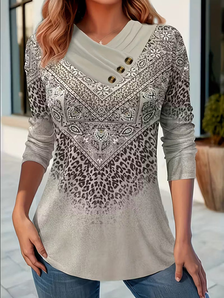 Dainora - Etnikai Stílusú Tatár Nyomtatott Mini Ruha