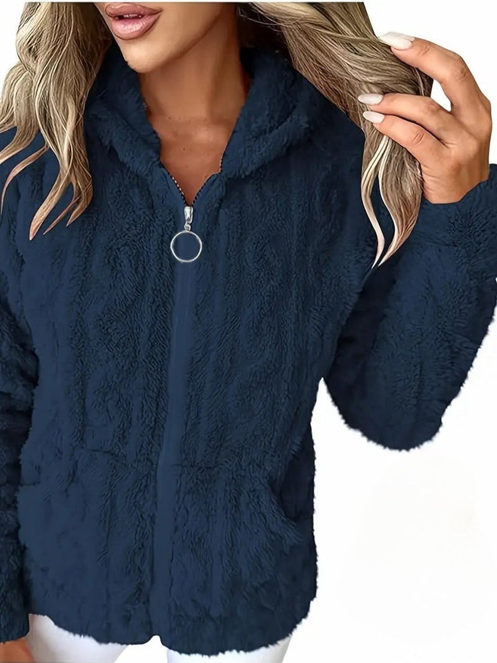 Ganka - Hosszú Ujjú Kapucnis Cipzár Pulóver