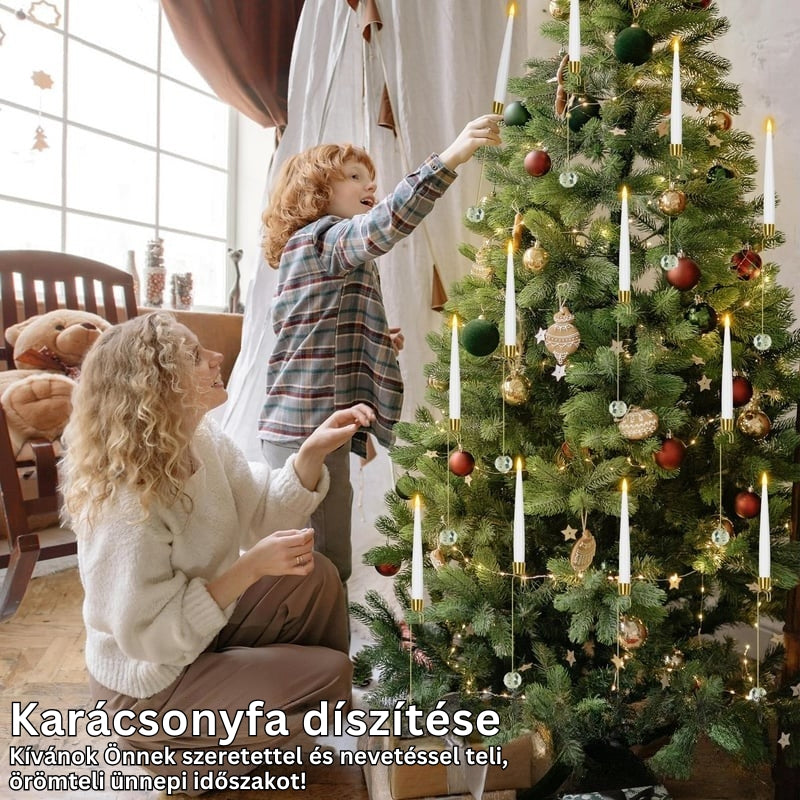 TreeLume - Karácsonyfa LED Gyertyák Kristálygömbös Akasztóval